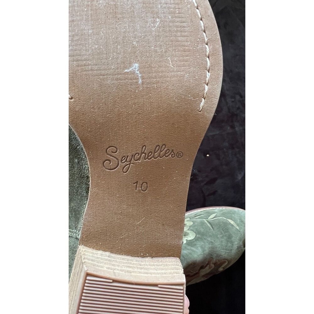 Seychelles Anthropologie Lantern Embroidered Suede Leather Ankle Booties 10 - Picture 8 of 8